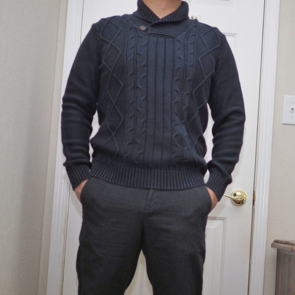 Nautica Shawl Collar Cotton Pull-over Sweater